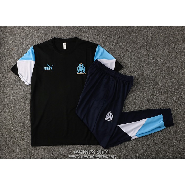 Chandal del Olympique Marsella Manga Corta 2021/2022 Negro